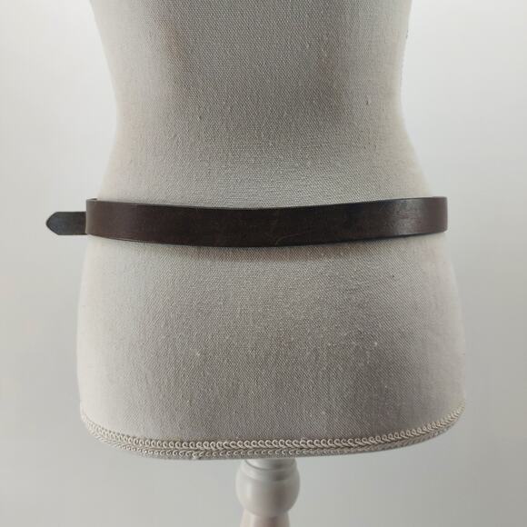 J Crew Brown Belt Genuine Italian Leather Small Casual Y2K Style - Picture 7 of 12